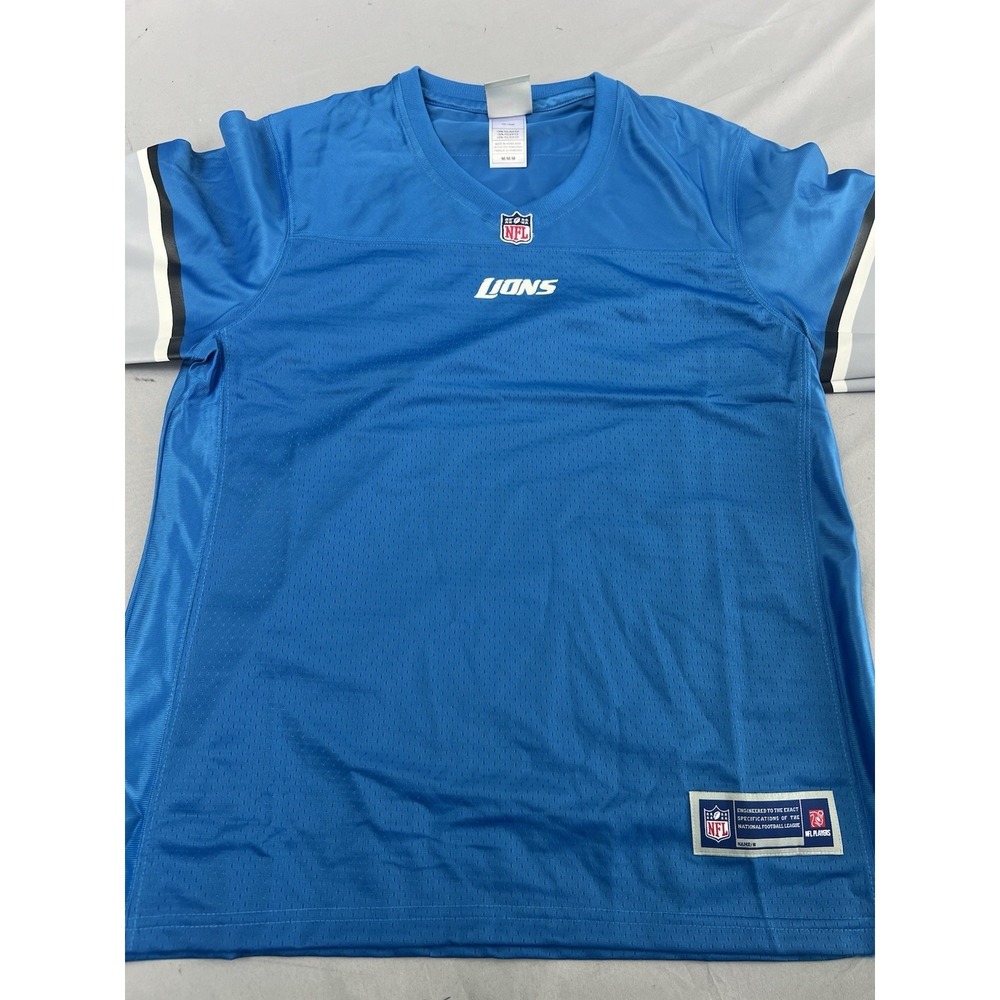 New NFL Pro Line Detroit Lions Blank Jersey Blue Women Size Medium